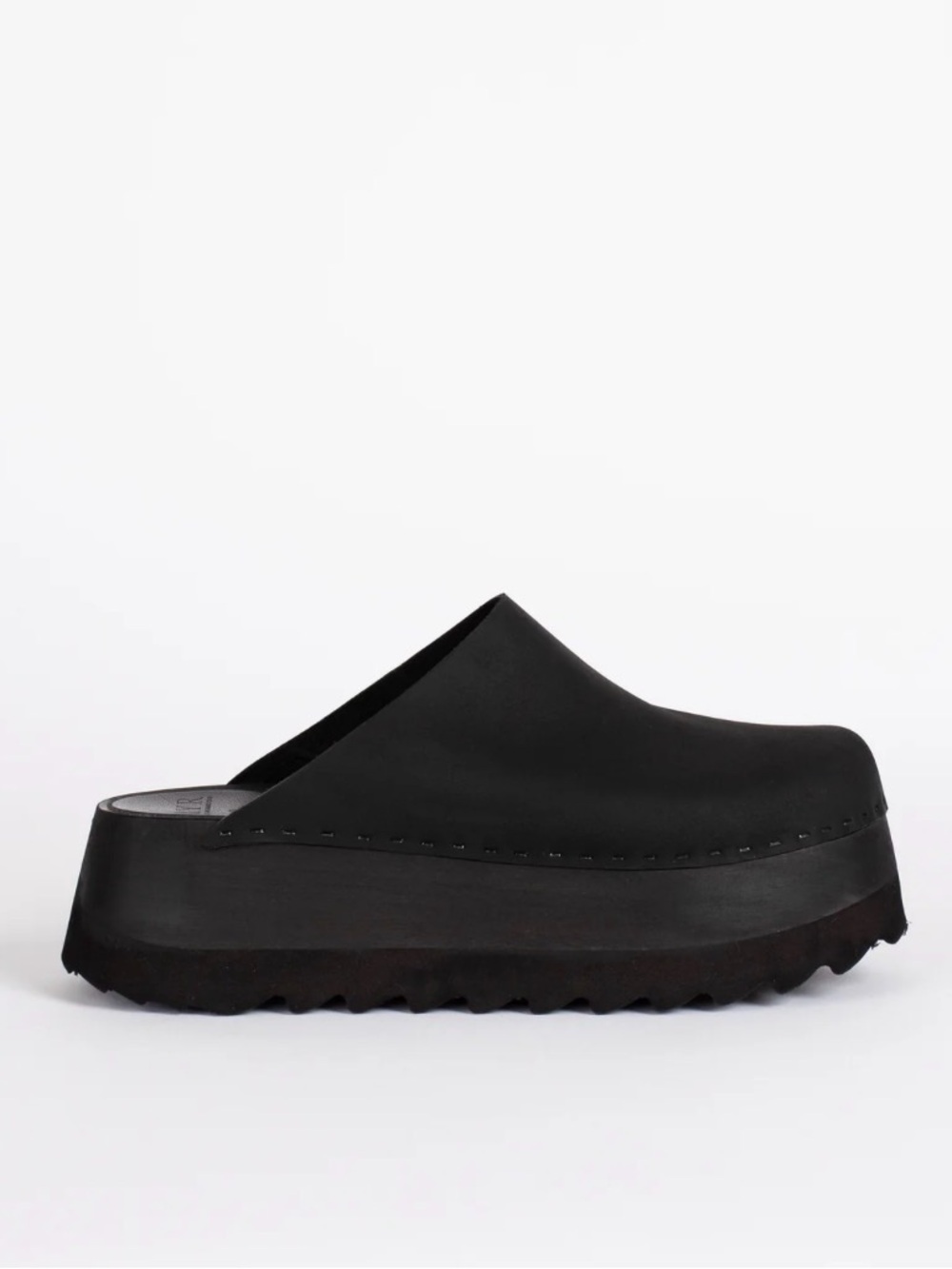 Cool Bryr Black Chonk Platform Mule Clogs in Monochrome Black